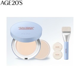 AGE20'S Velvet Lasting Pact 14g*2ea Gift Special Set 5items, Shade:19C Pure*2ea