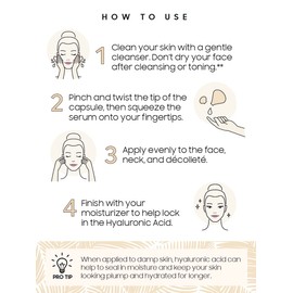 SKINWORKS Hyaluronic Acid Serum for Face, Anti Aging Serum for Fine Lines & Wrinkles, Hydrating Glow, Face Moisturizer Plump & Repair Dry Skin, Unscented, 30 Capsules