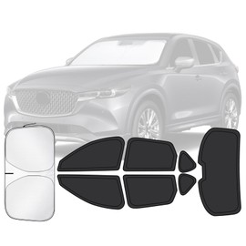 Car Window Shades for Mazda CX-5 2017-2025 Accessories - Full Set 8PCS Side Window Sunshades with Memory Frame & Blackout Fabric, Privacy UV Shield for Camping/Travel