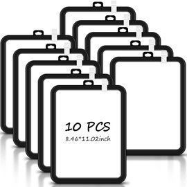 Outus 10 Pcs Mini White Boards 8.5 x 11'' Mini Magnetic Whiteboard Small Magnetic Dry Erase Board Small Colored Whiteboards Double Sided Writable Board Graffiti Board for Student(Black)