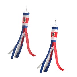 Costa Rica Costa Ricans Flag WindSock 2 Pack Stripes Wind Socks For Yard And Garden Flag,Front Porch Hanging Waterproof Suitable For Every Season,40Inch.