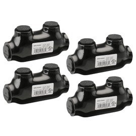 Wengart Insulated Inline Splice Connector,4Pack,Wire Range 2/0-6 Gauge,7/32" Slotted Allen Hex,Pre-Filled with Oxide Inhibitor,UL Listed,Black