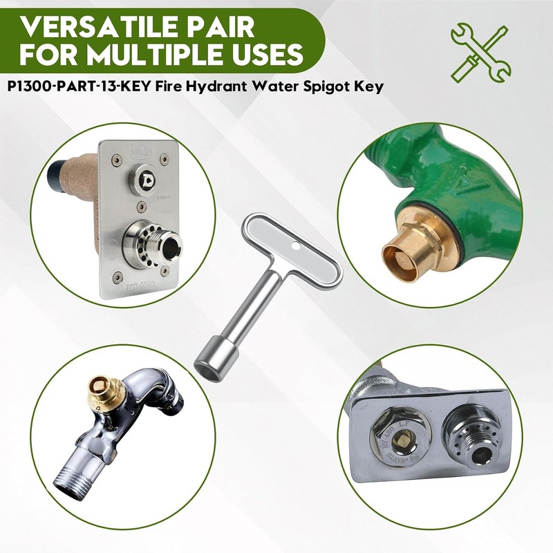 P1300-PART-13-KEY Fire Hydrant Water Spigot Key for Wall Hydrant/Outdoor