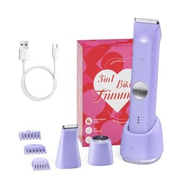 Cortadora de bikini para mujer, maquinillas de afeitar sin dolor 3 en 1, afeitadora eléctrica para piernas, cuerpo, axilas púbicas, afeitado facial, hoja de cerámica, afeitado suave y suave, base de
