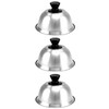 QWORK® Pack of 3 Burger Covers, Melting Dome, Stainless Steel,