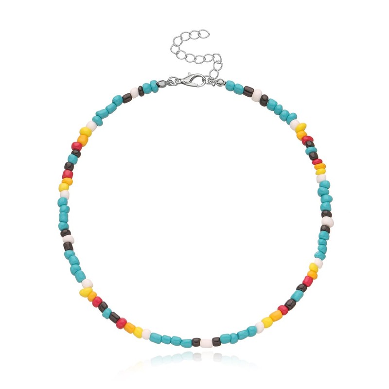 10PC Colorful Beads Choker Necklace for Women Boho Beaded Glamour
