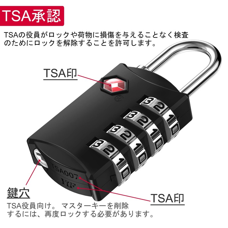 ZHEGE TSA Lock, 2 Keys and Elastic Wire (Total Length
