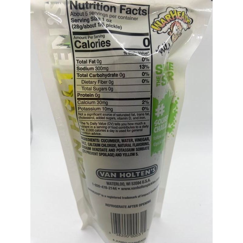 Van Holten's WarHeads Extreme Sour Pickle In a Pouch