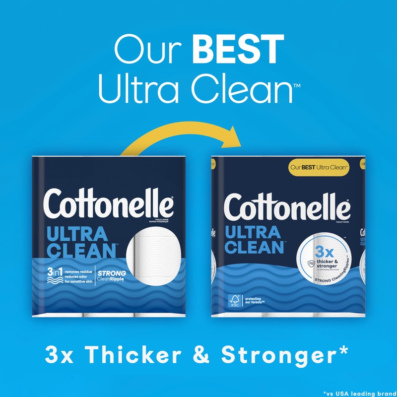 Cottonelle Ultra Clean Toilet Paper, 4 Mega Rolls (4 Mega