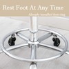 CoVibrant Wide Rolling Stool with Lockable Rubber Wheels & Footrest