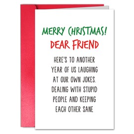 Christmas Card for Dear Friend, Hilarious Christmas Card for Men Women Him Her, Merry Christmas Gifts for Best Friend