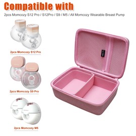 LTGEM - Funda rígida compatible con 2 piezas Momcozy S12 Pro / S12Pro / S9 / M5 / All Momcozy - Extractor de leche portátil adecuado para almacenamiento, color caqui