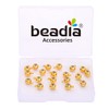 BEADIA 18K Gold Plated Stopper Beads 6mm 20pcs Insert Silicon