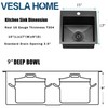 VESLA HOME Black Bar Sink Drop in, 15 x 17