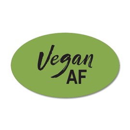 CafePress Vegan AF 35"x21" Oval Wall Decal, Vinyl Wall Peel, Reusable Cling