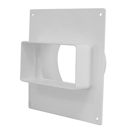 Diameter 100 mm - 110 mm x 55 mm Transition Piece Flat Duct to Round Tube - Connector with Flange - Plastic PVC