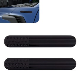 Opuweiy American Flag Decal, Car Badge Emblem Sticker, 3D Metal Adhesive Sport Badge, Universal for SUV Truck Motorcycle Bumper Window (Black, 2PCS)