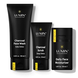 Lumin Cuidado Facial Hombres - The Classic Maintenance Collection  Incluye 3 productos de limpieza para el cutis blsamo hidratante, exfoliante y...   
