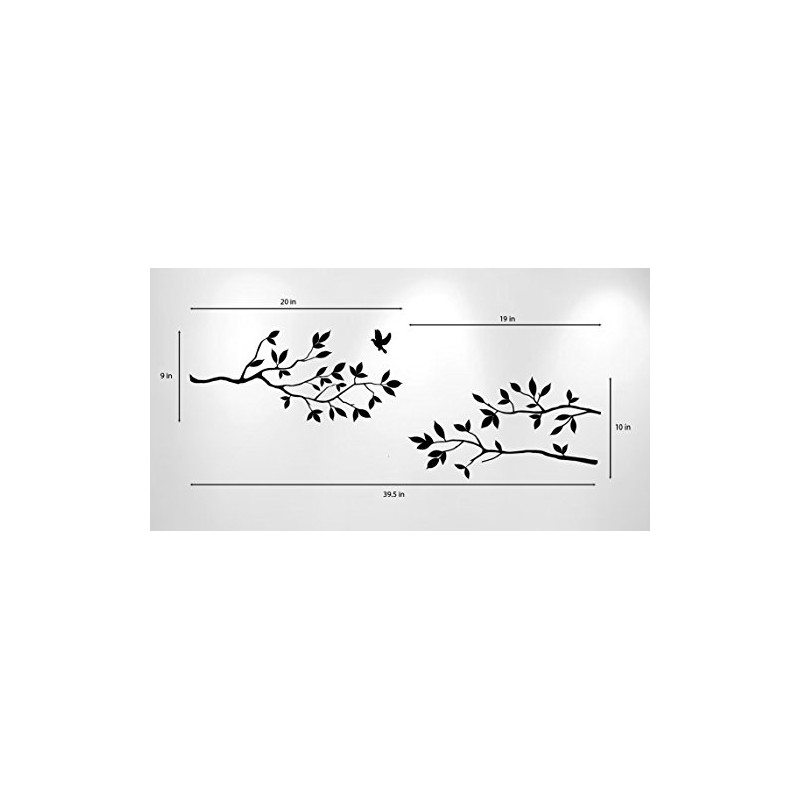 Tree Branches Wall Decal with Birds Vinyl Sticker Nursery Leaves