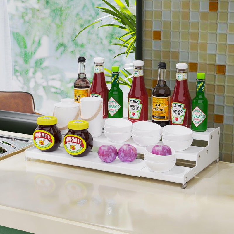 Jojocross Spice Rack Organizer for Cabinet, 3 Tier Expandable Spices