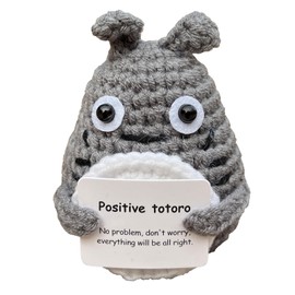 Emotional Support Totoro Animals Gifts for Men Women, Positive Crochet Crocheted Totoro Plush Plushies Home Decor