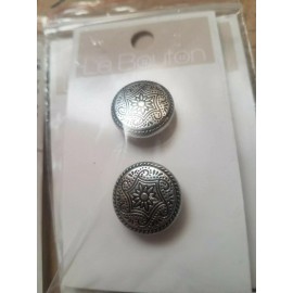 Le Bouton 8pack Metal Buttons Shank Antique Silver 19mm
