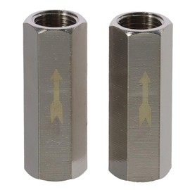 Fudeshe 2Pcs Check Valves,Nickel-Plated Copper One Way Air Check Valve,Silver Tone,Nickel-Plated Air Check Valve Air Pump(G1/4)
