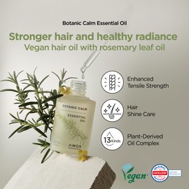AMOS PROFESSIONAL Botanic Calm Essential Oil l Vegan Scalp & Hair Strengthening Oil with Rosemary for All Hair Types, 1.0 fl.oz