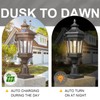 Darkaway Solar Post Lights Lamp Outdoor Pole Light Fixture, Dusk