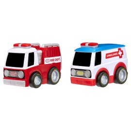 little tikes My First Cars Crazy Fast Cars - Racin' Responders Pack of 2 - Emergency Wind-Up Cars - 15 m Range - Realistic Design - Promotes Imagination - For Children from 2 Years