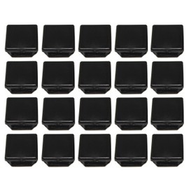 Universal Plastic 1-1/2 inch Black Square Tubing Cap, Finishing Plug, Pipe Tubing End Cap, Durable Chair Glide (20)