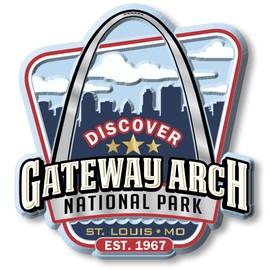 Gateway Arch National Park Magnet by Classic Magnets, 2.9" x 3.1", Collectible 3D Rubber Vintage-Style Souvenirs and Gifts Made in The USA