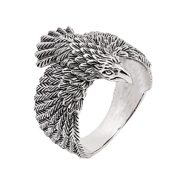 Treasure Bay MEN'S Raven Ring 925 Sterling Silver Norse Raven