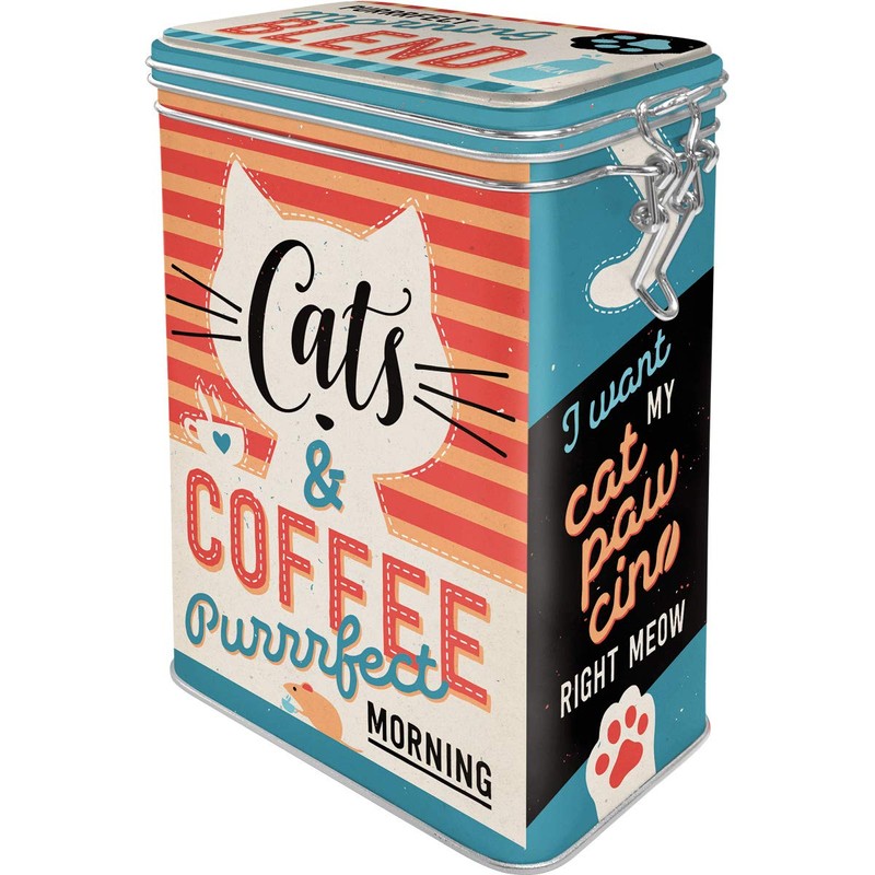 Nostalgic-Art Retro Aroma Tin 1.3 Litre Cats & Coffee -