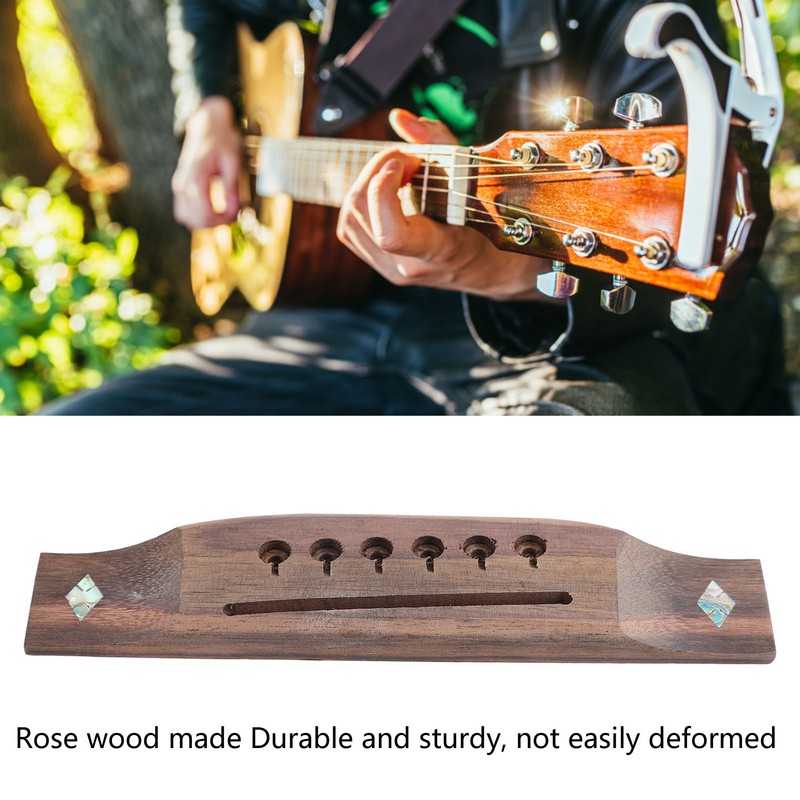 Acoustic Guitar Bridge Rosewood Pre Drilled Precisely Cut Folk Guitar