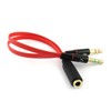 iXium 3.5mm Female to 2 Male Headphone Headset Microphone Y