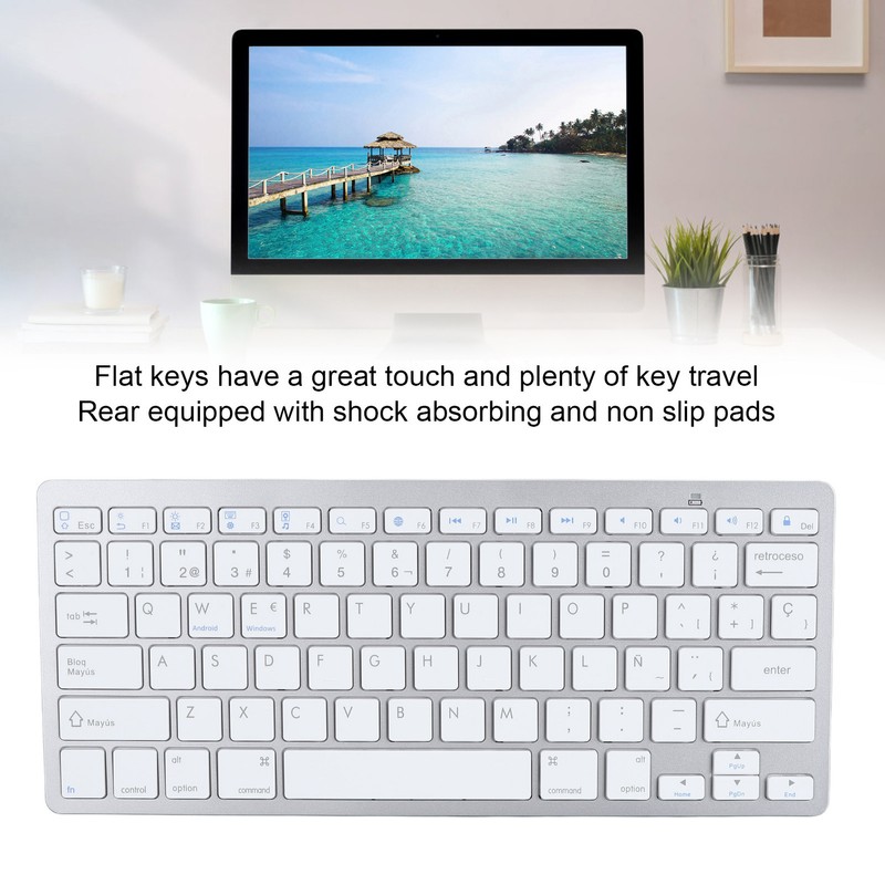 Wireless Bluetooth Keyboard Portable Compact Ultra Thin Bilingual Universal for