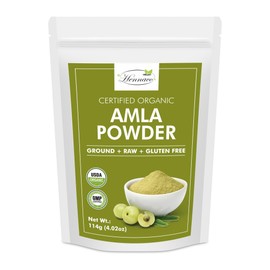 hennaco Organic Amla Powder| Amla Powder for Cooking, Smoothies, and Juices | Resealable Zip Lock Pouch | USDA Organic| Pure & Natural Indian Gooseberry Powder| 114 Grams (4 OZ)
