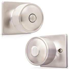Honeywell Safes & Door Locks - Door Knob with Lock, Satin Nickel, Privacy Function – Door Locks for Front Door, Bedrooms, and Interior Use – Door Knobs Interior for Homes and Offices - 8103610