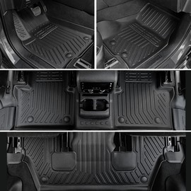 JOULARISE Floor Mats Cargo Mat for 2021-2025 Jeep Grand Cherokee L Captain Chair(Only for 6-Seater w/o 2nd Row Armrest), All Weather TPE Trunk Cargo Liner Car Accessories