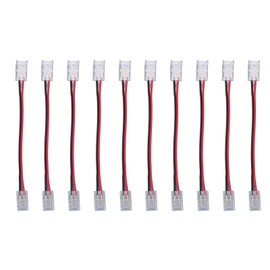 10pcs COB Strip Light Connector Professional Double Head 8mm 2 Pin Light Strip Connectors for Home Office School