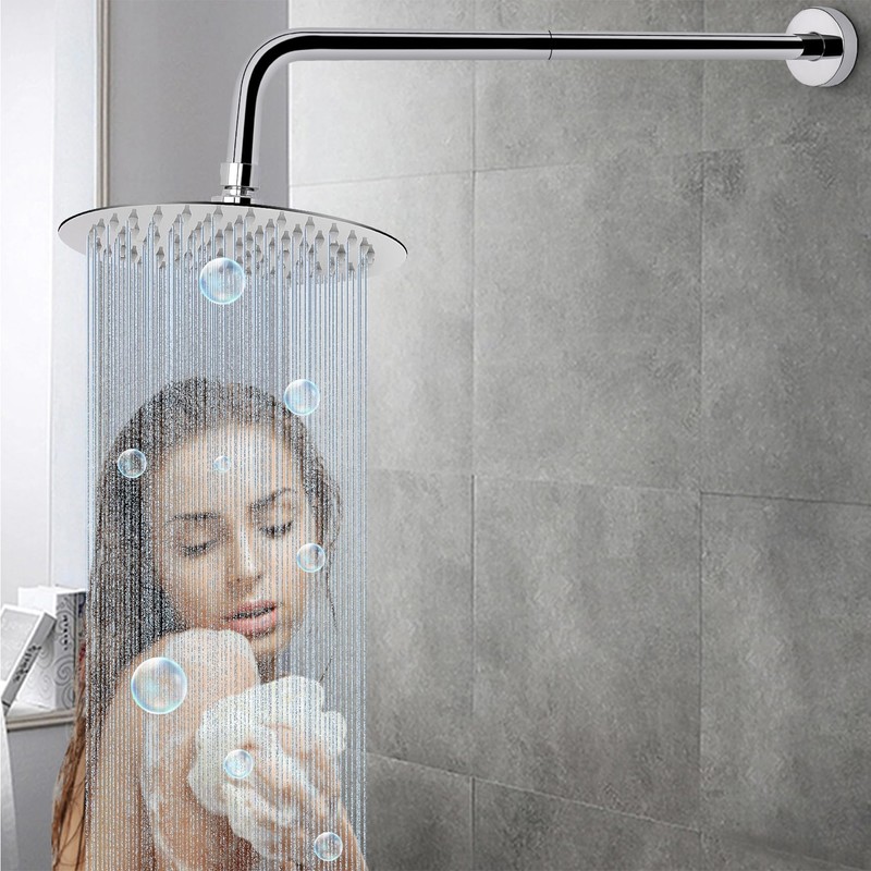 HarJue Shower Arm with Flange and Teflon Tape, Wall Mounted