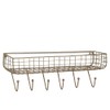 Abbott Collection Wall Basket Shelf with 6 Hooks - Metal,
