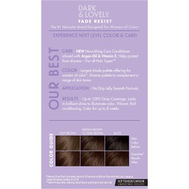 Dark and Lovely Fade Resist Permanent Hair Colour Hair Dye Up To 100 Percent Gray Coverage Brilliant Shine (Brown Sugar 386)