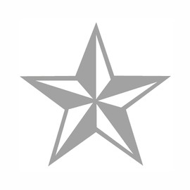 STICKER DAD Nautical Star 3D Star V1 (2 Pack) Vinyl Decal by stickerdad® - Size: 2", Color: Gray- Windows, Walls, Bumpers, Laptop, Lockers, etc.