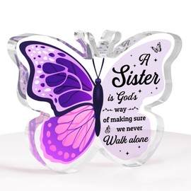 Mothers Day Plaque Gifts for Sister, Sister Gifts from Sisters, Sisters Gift for Birthday Mothers Day Christmas Graduation Thanksgiving, Big Sis Presents Idea Butterfly Plaque