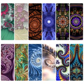 Fractal Unique Bookmarks for Book Lovers - Cool Book Markers for Women - Aesthetic Set of Bookmarks for Students & Boys - Fun Book Marks for Kids Bulk - Classroom Gifts for Students by Livin Harmony