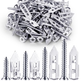 LEIFIDE 490 Pcs Self Drilling Drywall Anchors Screws, 4 Sizes Expansion Screws and 2 Sizes Wall Anchors, 2025 Upgraded Zinc Plated Steel No Drill Needed for Wall Hanging, Easy to Install