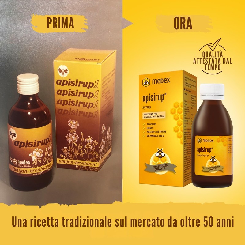 Medex Apisirup con propoli, 91% di miele, per benessere della