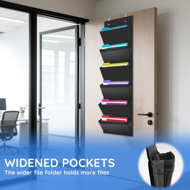 ZKOO Over the Door File Organizer, Hanging Mount File Folders